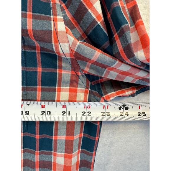 Rye by Hawker Rye Men Button Up Plaid Shirt Slim Fit Green Coral 100% Cotton EUC - Picture 8 of 10